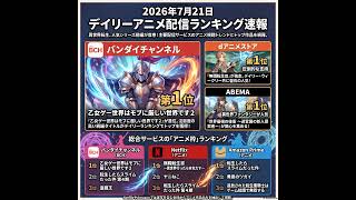 2026/07/21 - Daily SVOD Anime Ranking｜配信サイトごとに異なるアニメの覇権