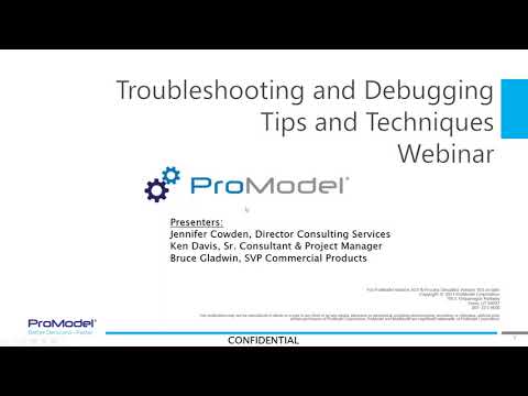 ProModel und MedModel Refresher Course | Troubleshooting and Debugging Tips and Techniques