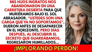 Mis hijos nos abandonaron en la carretera desierta, pero no imaginaban el secreto que yo guardaba...