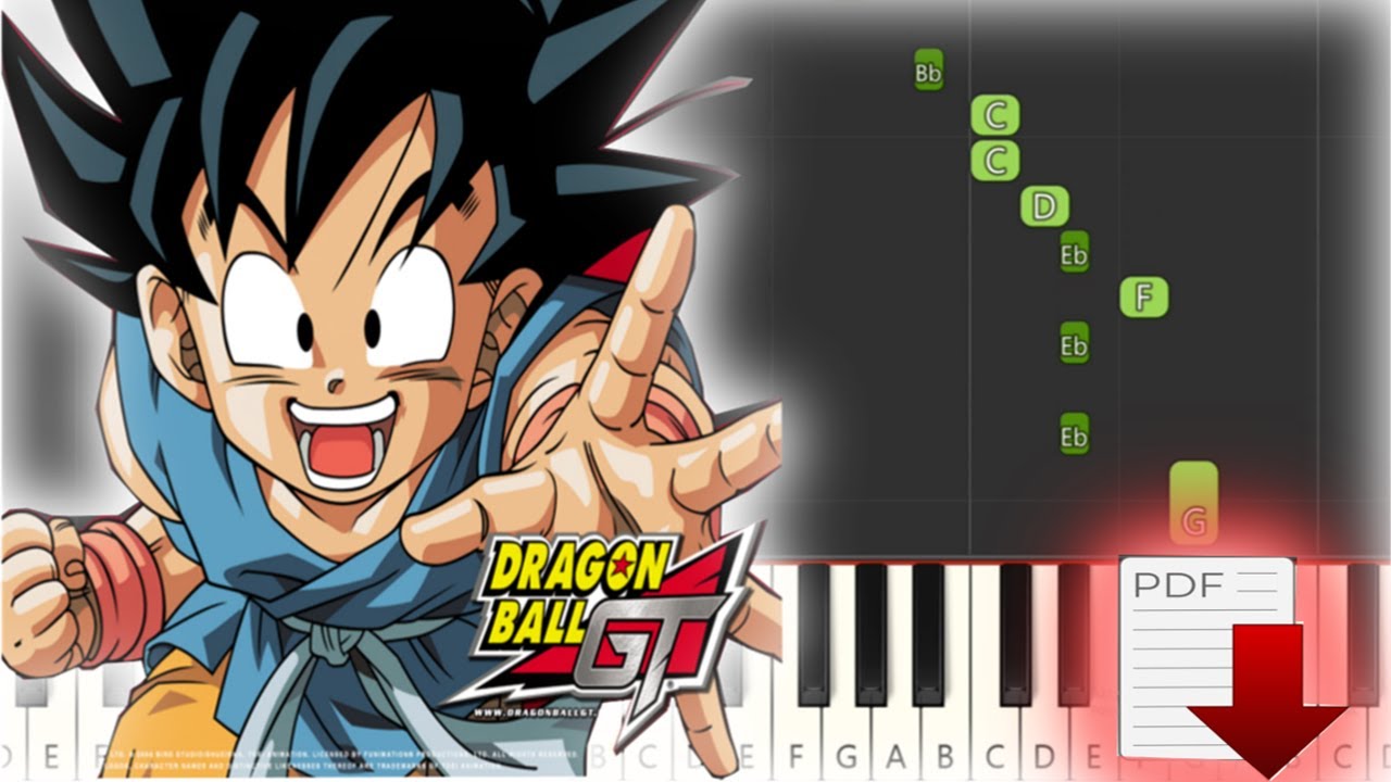 Mi Corazon Encantado - Dragon Ball GT - Free Sheet Music (Easy and Slow piano tutorial) [Synthesia]