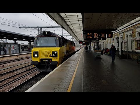 Colas rail class 70817 ups the power through Cambridge