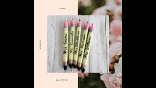 Glitter pencil pens