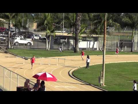 FSB 300m Hurdles at Newport Harbor 3-26-15 - Los Alamitos Boys