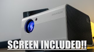A projector that comes with a screen?? YES!! 🤯| BIGASUO 1080p projector | Review
