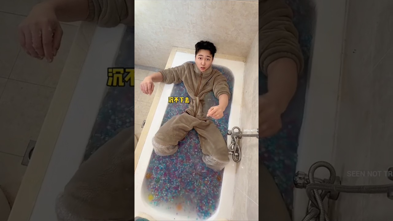 The girl puts Orbeez in slime for a surprise, and his act stuns all!