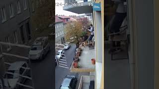 German Shepherd Pushes Owner Indoors Seconds Before Balcony Collapse and Explosion