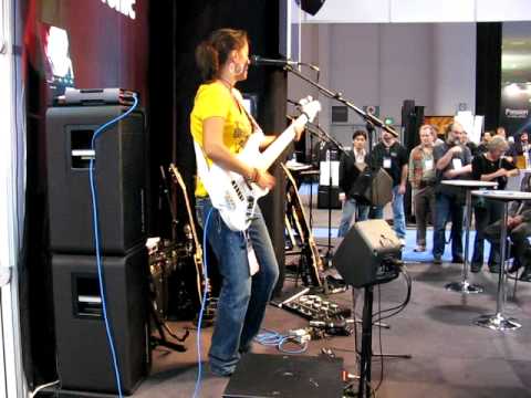 Ida Funkhouser mental bass playing female at NAMM 2009