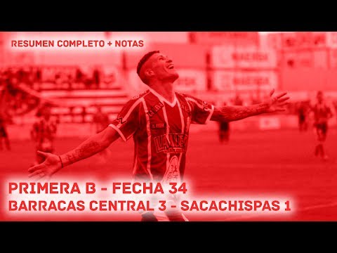 Barracas Central 3 - Sacachispas 1 | Resumen Extendido + Notas | Fecha 34 | B Metro 2017/18