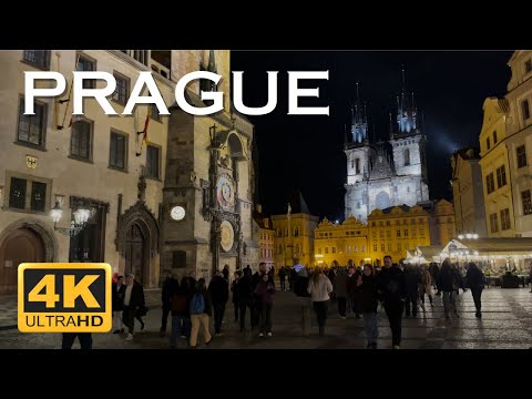 Prague, Czech Republic 🏰 - Amazing Night Atmosphere 4k Walkthrough Old Town | 20 April 2024