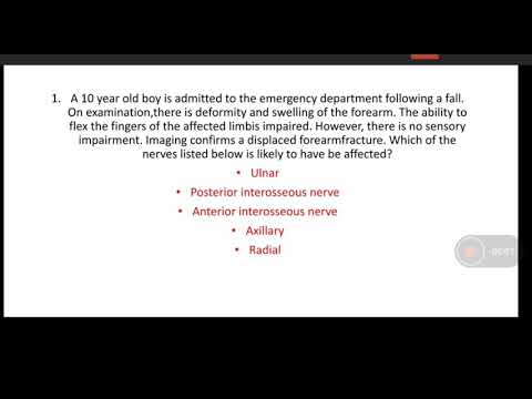 Anterior interosseous nerve, upper limb MRCS