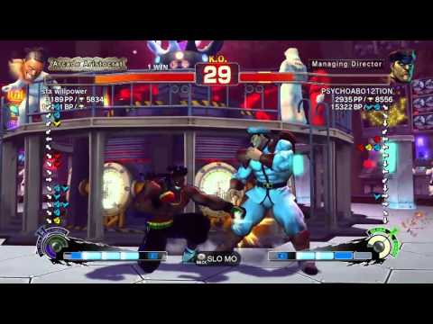 SSF4 AE 2012: sta willpower (Dee Jay) vs PSYCHOABO12TION (Bison) - endless matches
