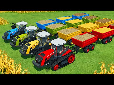 HARVESTING AND TRANSPORT CORN, SUGARCANE & POTATOES WITH FENDT TRACTORS - Farming Simulator 22
