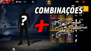 MELHORES COMBINAES DE ROUPAS NO FREE FIRE COM ARMAS ,S COMBINAES TOP