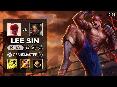 Lee Sin Jungle vs Nidalee - KR Grandmaster Patch 10 24