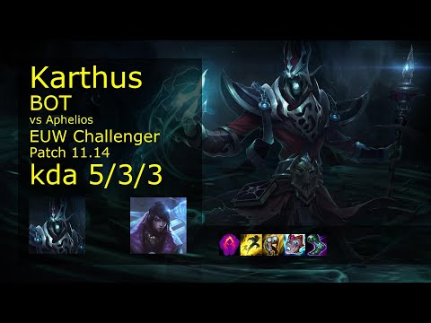 Karthus Bot & Tahm Kench vs Aphelios & Lulu - EUW Challenger 5/3/3 Patch 11.14 Gameplay