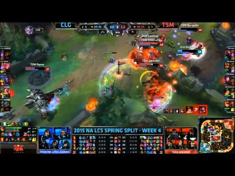 TSM Comeback Teamfight #2 - CLG vs TSM Game 1 (NA LCS Spring 2015)