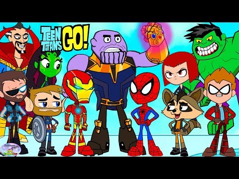 Teen Titans Go! Color Swap into Avengers Spiderman Thanos Surprise Egg and Toy Collector SETC