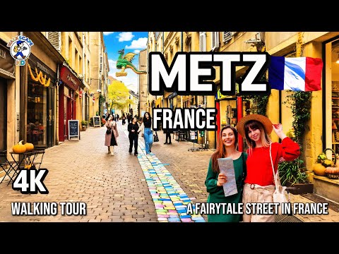 Metz, France 🇫🇷 4K Walk – Discover the Brightest Cathedral in Europe | Real Sounds