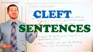 Grammar Series - How to use Cleft Sentences