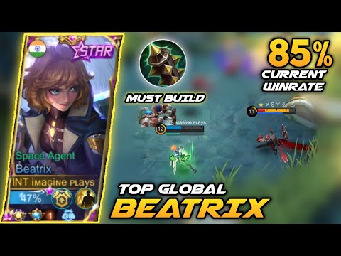 BEATRIX ONE-SHOT BUILD & EMBLEM SET! | TOP GLOBAL BEATRIX GAMEPLAY | MLBB