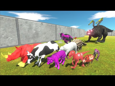 Escape from TRICERATOPS CYBORG - Animal Revolt Battle Simulator
