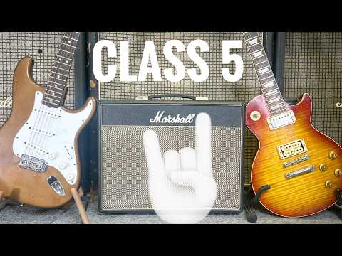 Wonderful Marshall Class 5 with Stratocaster and Les Paul