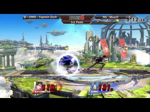 Midwest Mayhem 6 Singles Pools: DMG l Captain Zack (Bayonetta) vs. NG l MoarD (Sonic)
