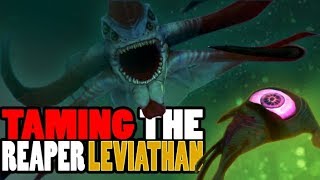 Subnautica - TAMING THE REAPER LEVIATHAN, HOW TO TAME IT &amp; ALL OTHER CREATURES - Gameplay