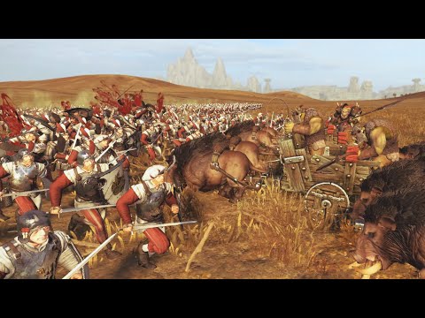 150 Orc Boar Chariots vs 5000 Swordsmen Warhammer Total War