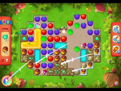 GardenScapes Level 2406 no boosters (16 moves)