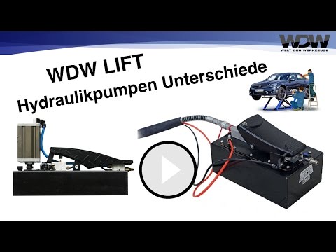 WDW-LIFT Hebebühnen: Pumpen Unterschiede Standard & Professionelle pneumatische Hydraulikpumpe
