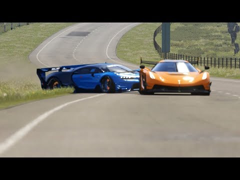 Koenigsegg Jesko vs  Bugatti Vision GT at Highlands
