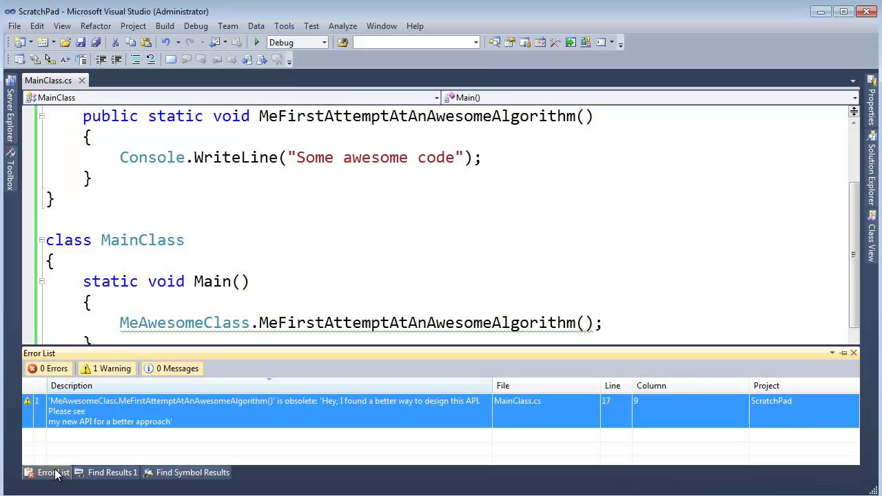 C# ObsoleteAttribute