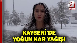Kayseri'de Yoğun Kar Yağışı! Muhabirimiz Yağmur Aksu'nun Saçları Beyaza Büründü.