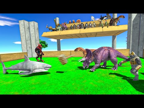 2v3 INFERNALS + AQUATICS Vs ALL DINOSAURS + PRIMATES ARBS Animal Revolt Battle Simulator