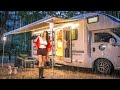 RAINY CAMPING IN A DREAM CARAVAN