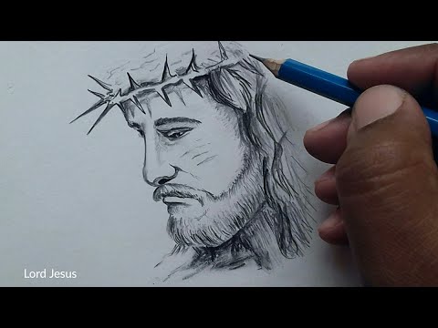 How to draw Lord Jesus Christ drawing step by step with pencil / pencil sketch