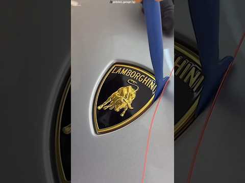 Replacing a Lamborghini Badge! 🟢🏎️ #shorts #skills
