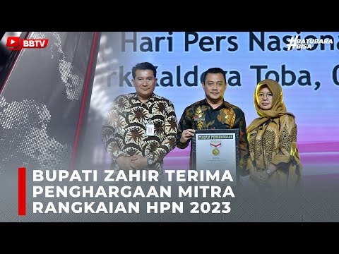 BUPATI ZAHIR TERIMA PENGHARGAAN MITRA RANGKAIAN HPN 2023