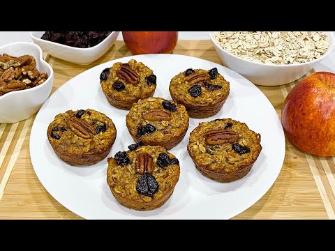 Healthy desserts! No Flour!, No refined -Sugar! Apple Pecan Oat Muffins