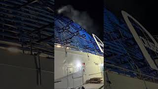 Carnival adventures funnel getting worked on #cruise #cruiseship #carnaval #ship #cruiseadventures
