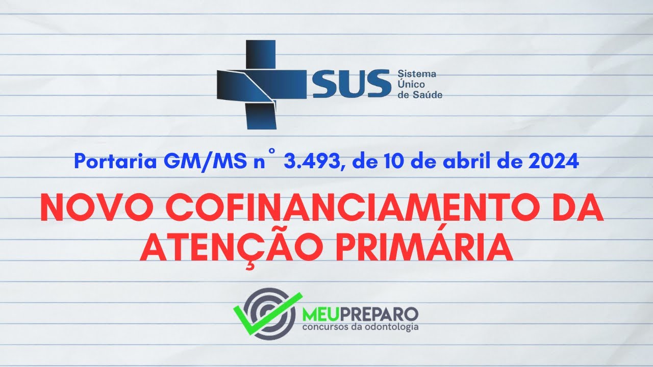 Portaria 3493:94 - Novo Financ  da APS para concursos para CD