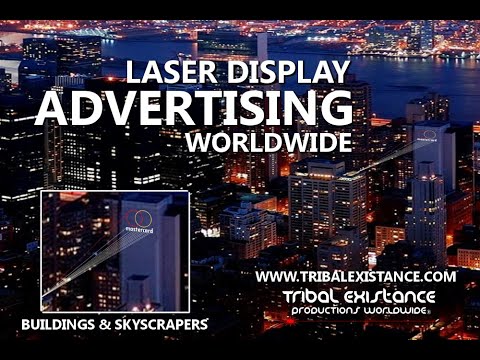 Laser Display Advertising On Buildings Or Skyscrapers