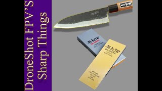 Yoshimitsu Hamono Aogami Super 180mm Gyuto & Global Brand (Shapton Kuromaku) 1k Ceramic Whetstone
