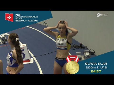 OLIWIA KLAR | U18 200m 🏃‍♀️ | U18 & U20 🇵🇱 INDOOR ATHLETICS CHAMPIONSHIPS 2022