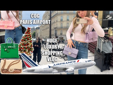 CDG PARIS AIRPORT SHOPPING VLOG ✈️ CHANEL ✈ HERMES ✈ ROLEX ✈ BVLGARI + more ✈️🎄Charles de Gaulle