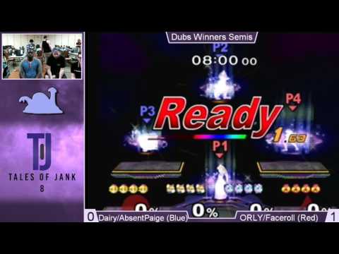 ToJ8 Melee Doubles WS - Dairy/AbsentPage (Blue) vs ORLY/Capt. Faceroll (red)