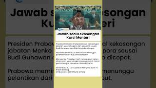 Jawaban Presiden Prabowo soal Kursi Kosong Jabatan Menko Polkam dan Menpora di Kabinet Merah Putih