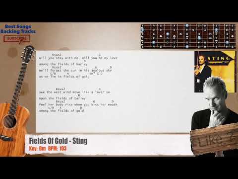 🎸 Fields Of Gold - Sting Guitar Backing Track with chords and lyrics