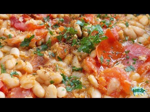 Ricetta: Fagioli e tonno con pomodori dalla scatola alla padella